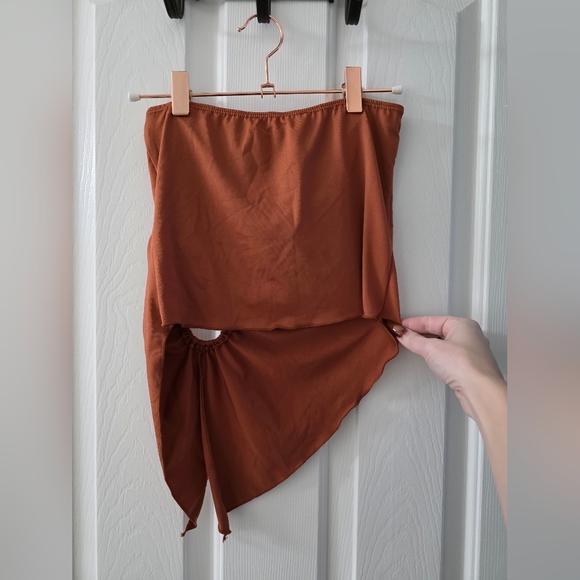 Rust Orange Ruched Top - Picture 9 of 9